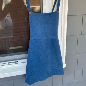 Denim overall dress